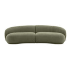Justus 4 Seater Curved Boucle Sofa Green
