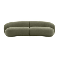 Justus 4 Seater Curved Boucle Sofa Green
