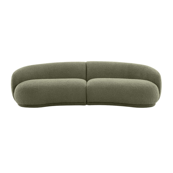 Justus 4 Seater Curved Boucle Sofa Green