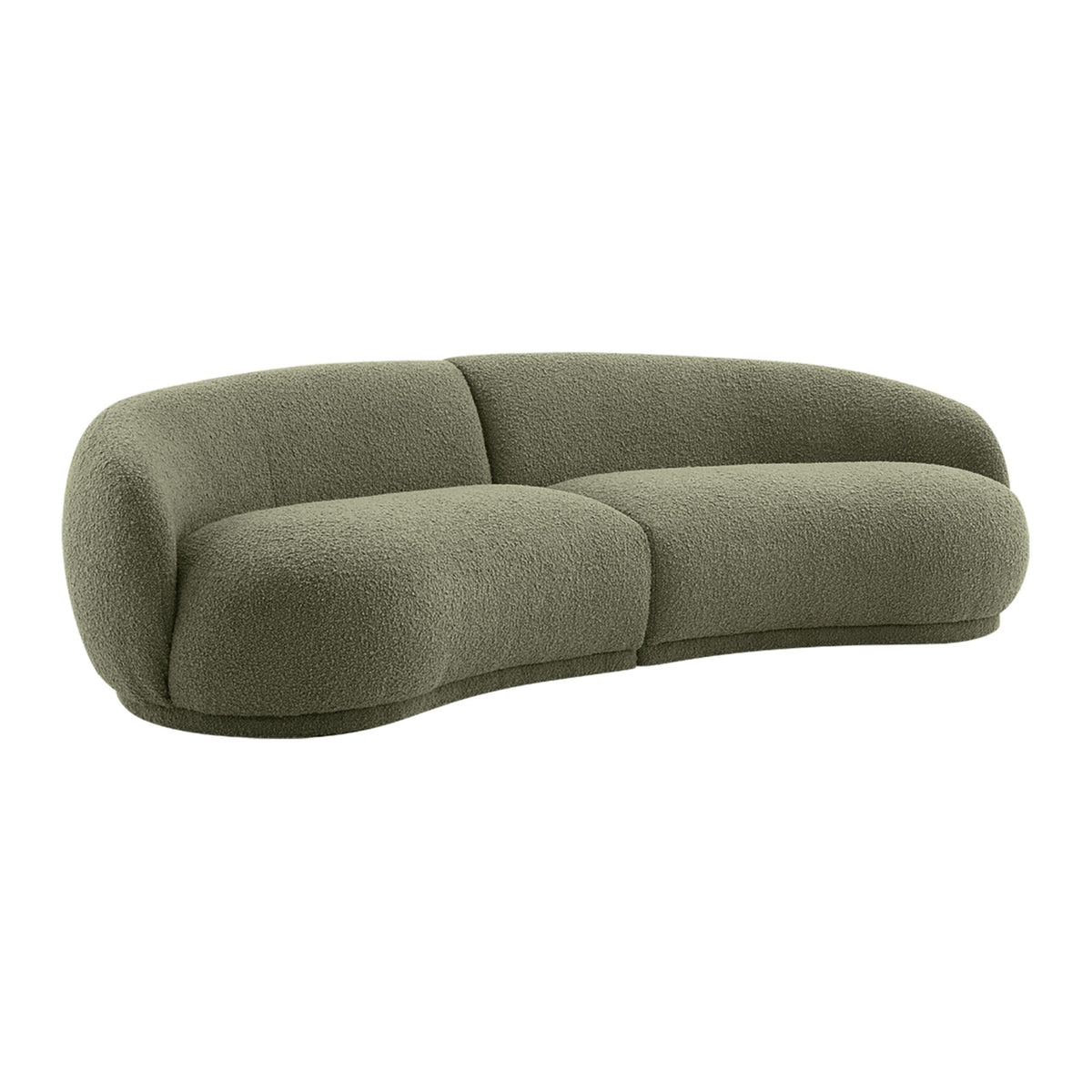 Justus 4 Seater Curved Boucle Sofa Green