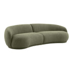 Justus 4 Seater Curved Boucle Sofa Green