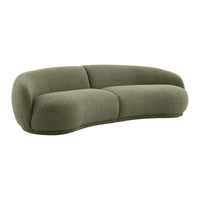 Justus 4 Seater Curved Boucle Sofa Green