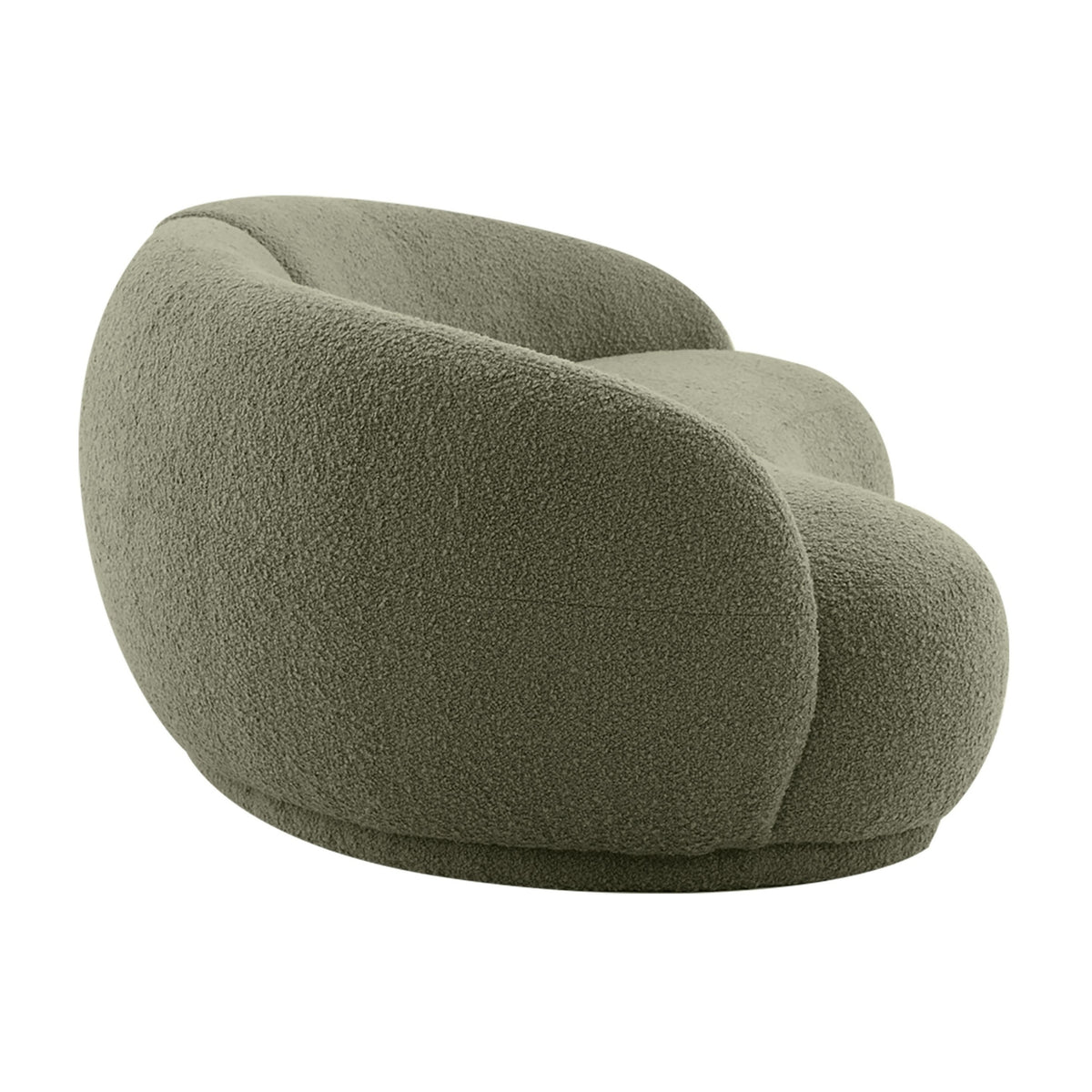 Justus 4 Seater Curved Boucle Sofa Green