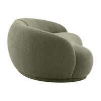 Justus 4 Seater Curved Boucle Sofa Green