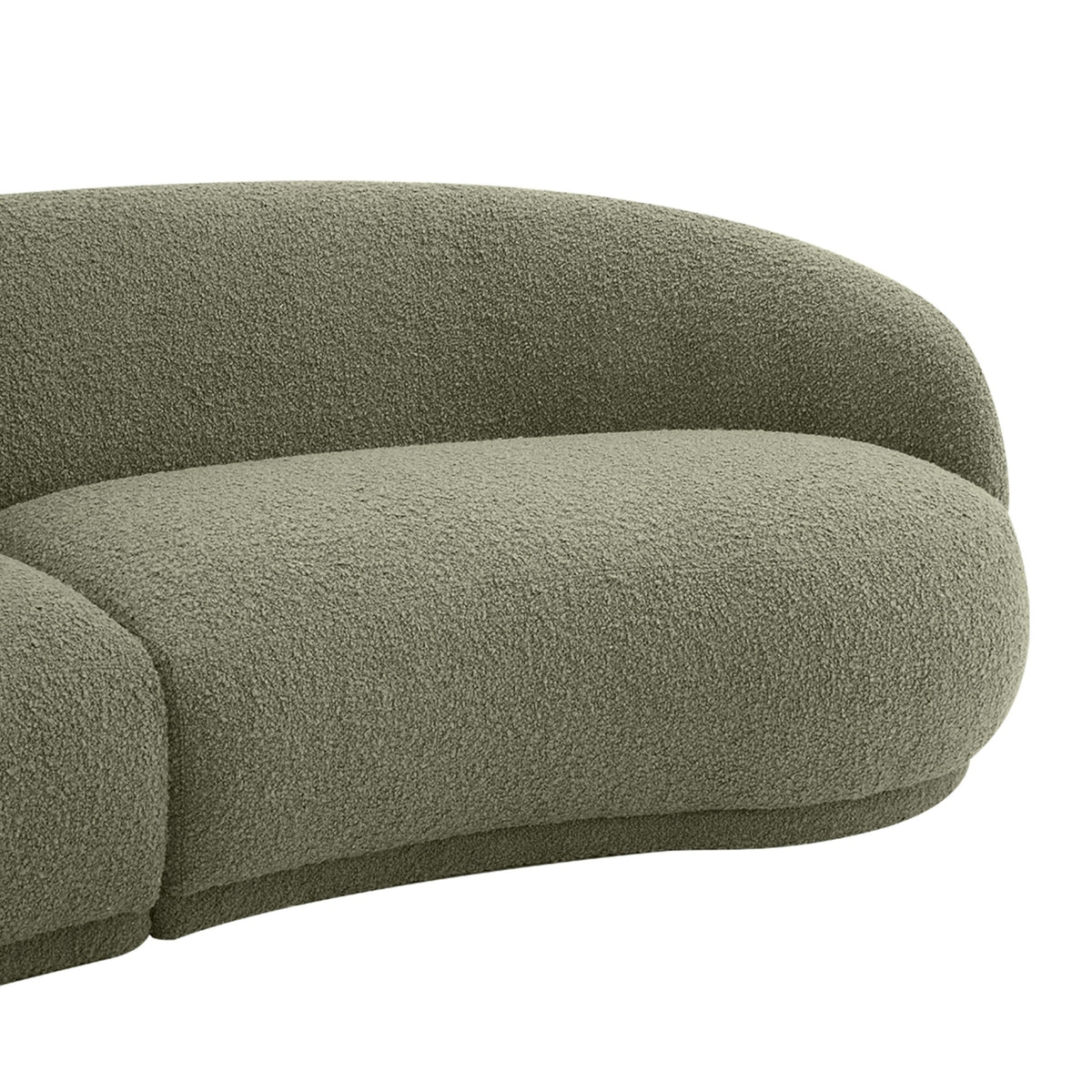 Justus 4 Seater Curved Boucle Sofa Green