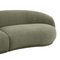 Justus 4 Seater Curved Boucle Sofa Green