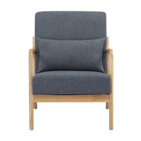 Kamden Pine Wood Armchair Charcoal 