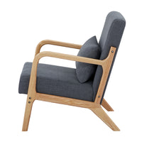 Kamden Pine Wood Armchair Charcoal 