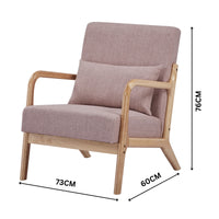 Kamden Pine Wood Armchair Pink 