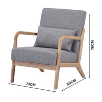 Kamden Pine Wood Armchair Grey 