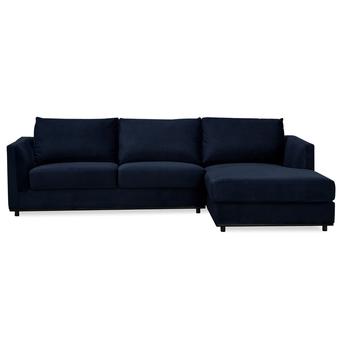 Kennedi 2 Seater Fabric Chaise Sofa Navy Right