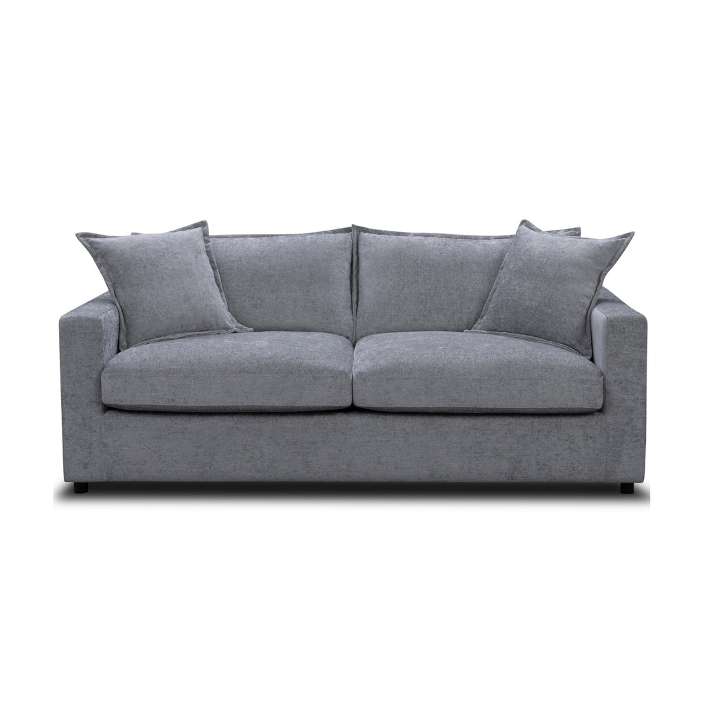 Kensington 2 Seater Fabric Sofa Pullout Bed Pewter Dark Grey