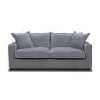 Kensington 2 Seater Fabric Sofa Pullout Bed Pewter Dark Grey