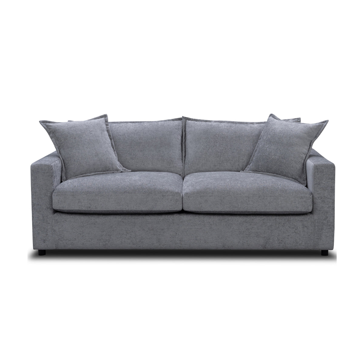 Kensington 2 Seater Fabric Sofa Pullout Bed Pewter Dark Grey