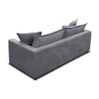 Kensington 2 Seater Fabric Sofa Pullout Bed Pewter Dark Grey