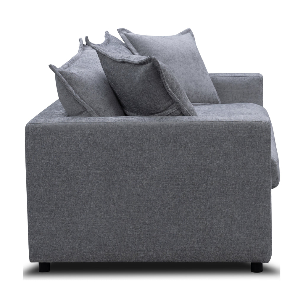 Kensington 2 Seater Fabric Sofa Pullout Bed Pewter Dark Grey