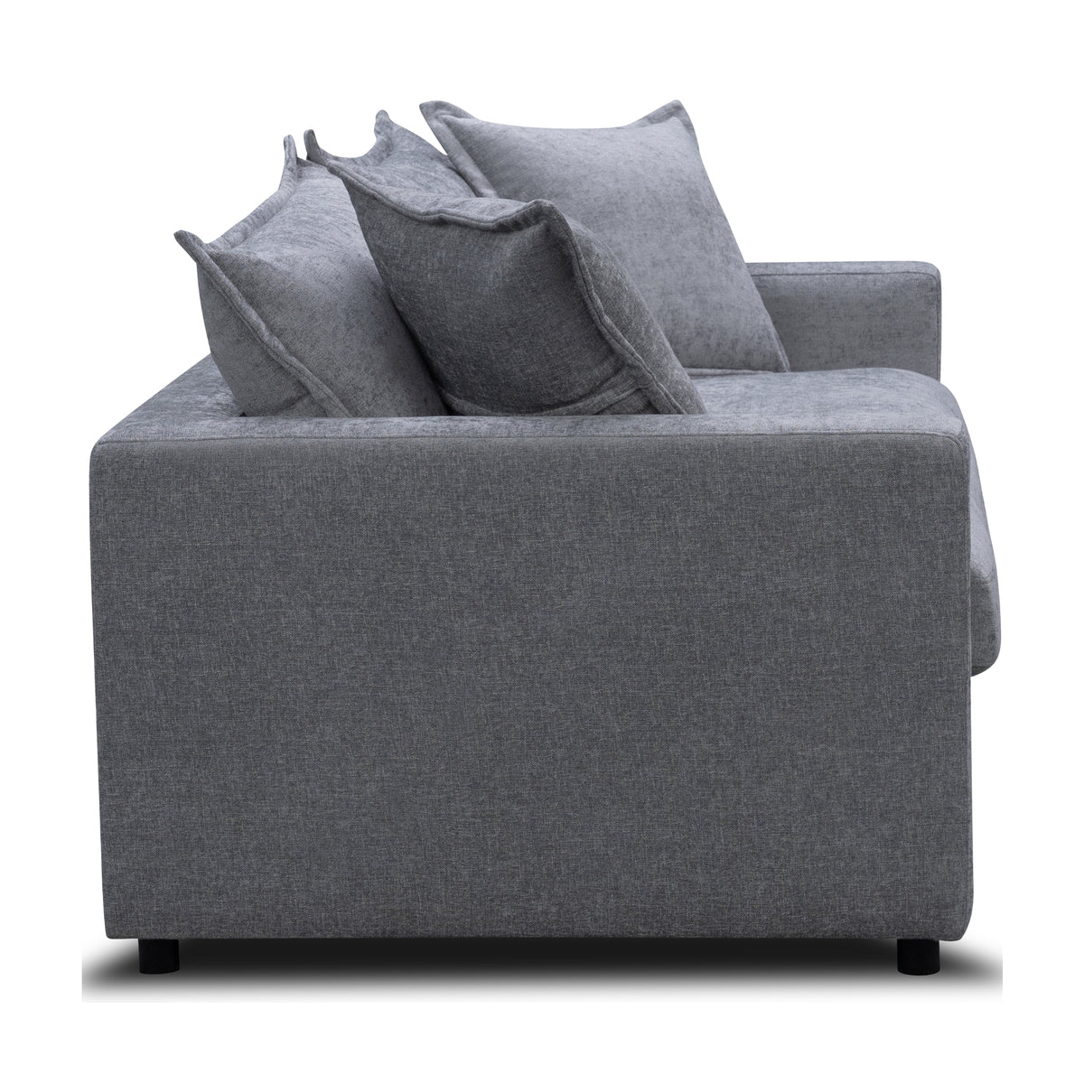Kensington 2 Seater Fabric Sofa Pullout Bed Pewter Dark Grey