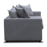 Kensington 2 Seater Fabric Sofa Pullout Bed Pewter Dark Grey