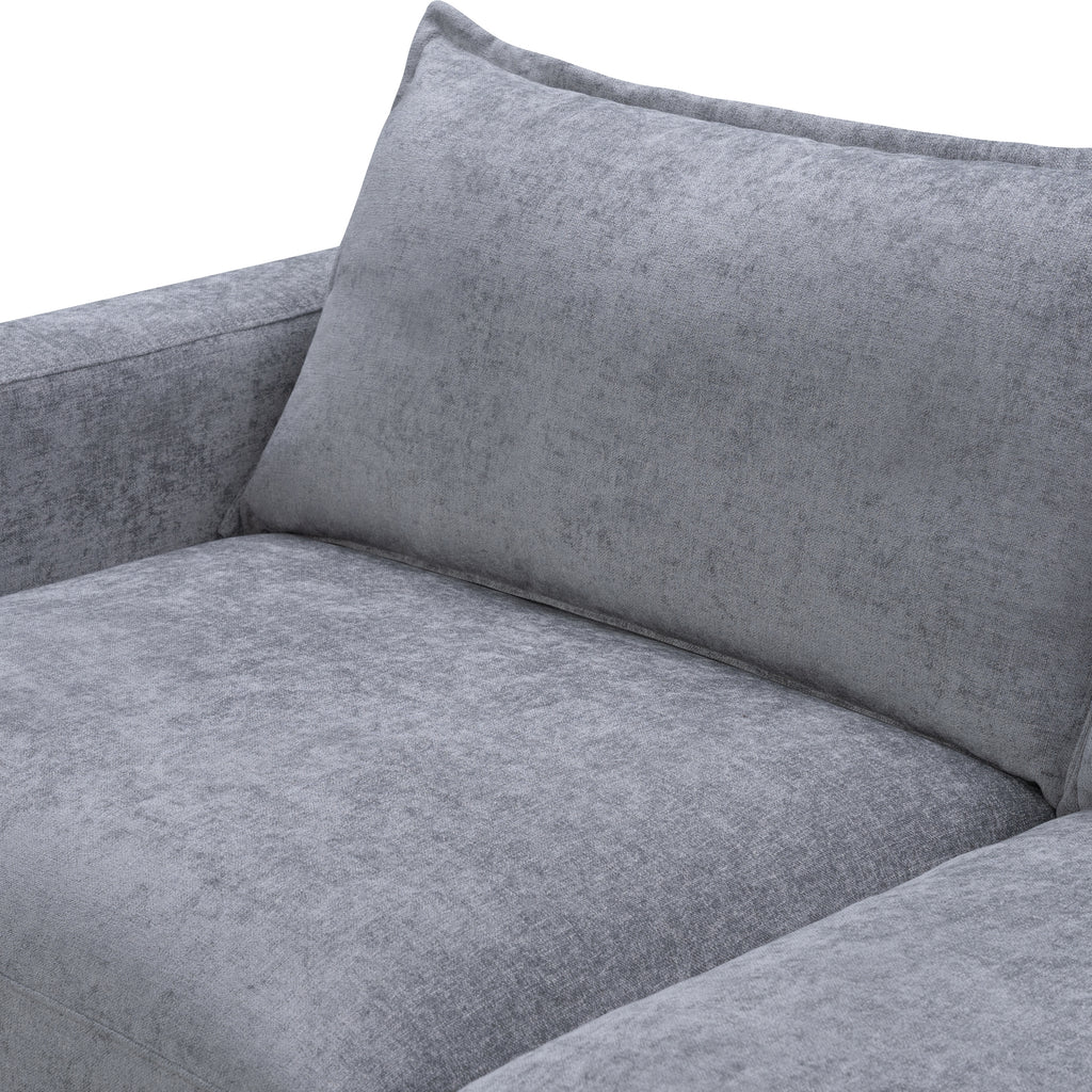 Kensington 2 Seater Fabric Sofa Pullout Bed Pewter Dark Grey