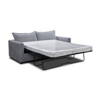 Kensington 2 Seater Fabric Sofa Pullout Bed Pewter Dark Grey