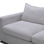Kensington 2 Seater Fabric Sofa Pullout Bed Silver Grey