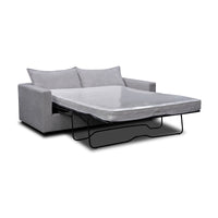 Kensington 2 Seater Fabric Sofa Pullout Bed Silver Grey