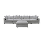 Kensington 4 Seater Corner Fabric Sofa Modular Lounge Ottoman Silver Grey