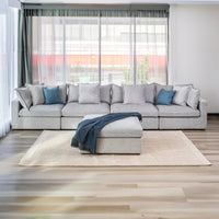 Kensington 4 Seater Corner Fabric Sofa Modular Lounge Ottoman Silver Grey