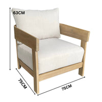 Kirra Outdoor 1 Seater Chair Sofa Lounge Acacia Timber Frame