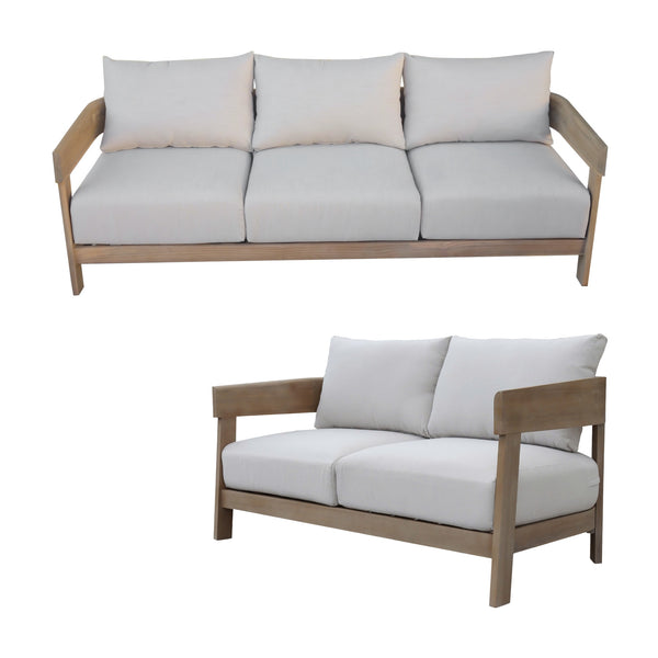 Kirra Outdoor 2 + 3 Seater Set Sofa Lounge Acacia Timber Frame