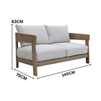 Kirra Outdoor 2 Seater Sofa Lounge Acacia Timber Frame