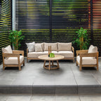 Kirra Outdoor 3 Seater Sofa Lounge Acacia Timber Frame