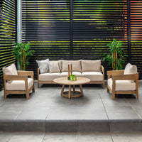 Kirra Outdoor 3 Seater Sofa Lounge Acacia Timber Frame