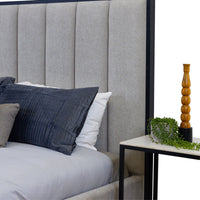 Klim Bedside Table Marble Top Grey