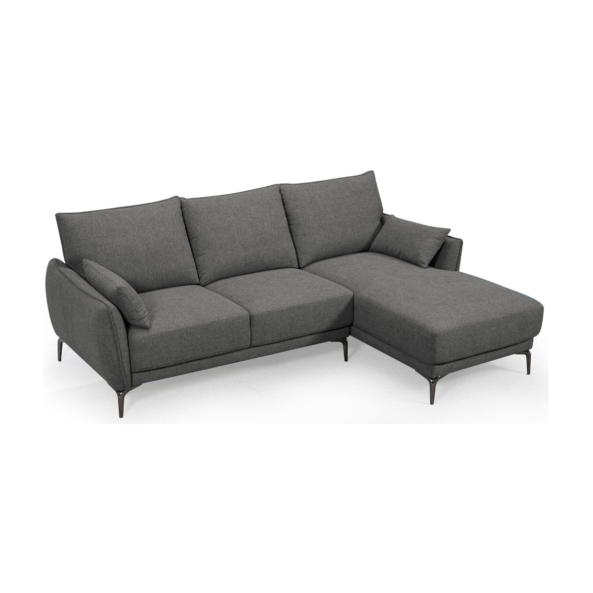 Kyle 2 Seater Fabric Sofa LHF Chaise Grey