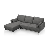 Kyle 2 Seater Fabric Sofa RHF Chaise Grey