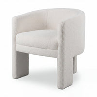 Kylie Dining Chair Armchair Boucle Fabric White