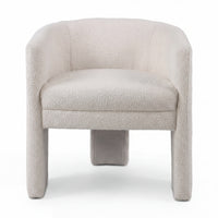 Kylie Dining Chair Armchair Boucle Fabric White
