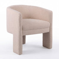 Kylie Dining Chair Armchair Velvet Fabric Beige