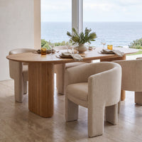 Kylie Dining Chair Armchair Velvet Fabric Beige