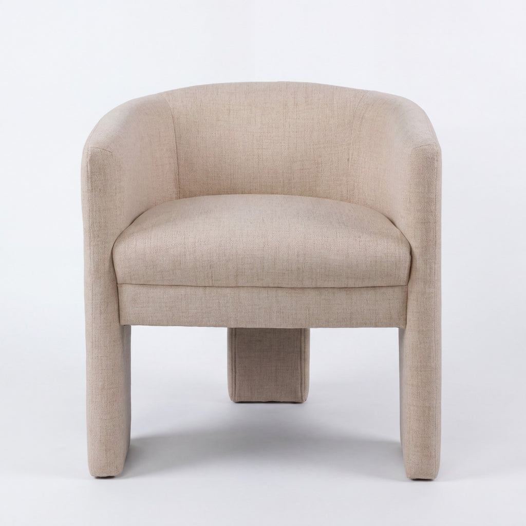 Kylie Dining Chair Armchair Velvet Fabric Beige