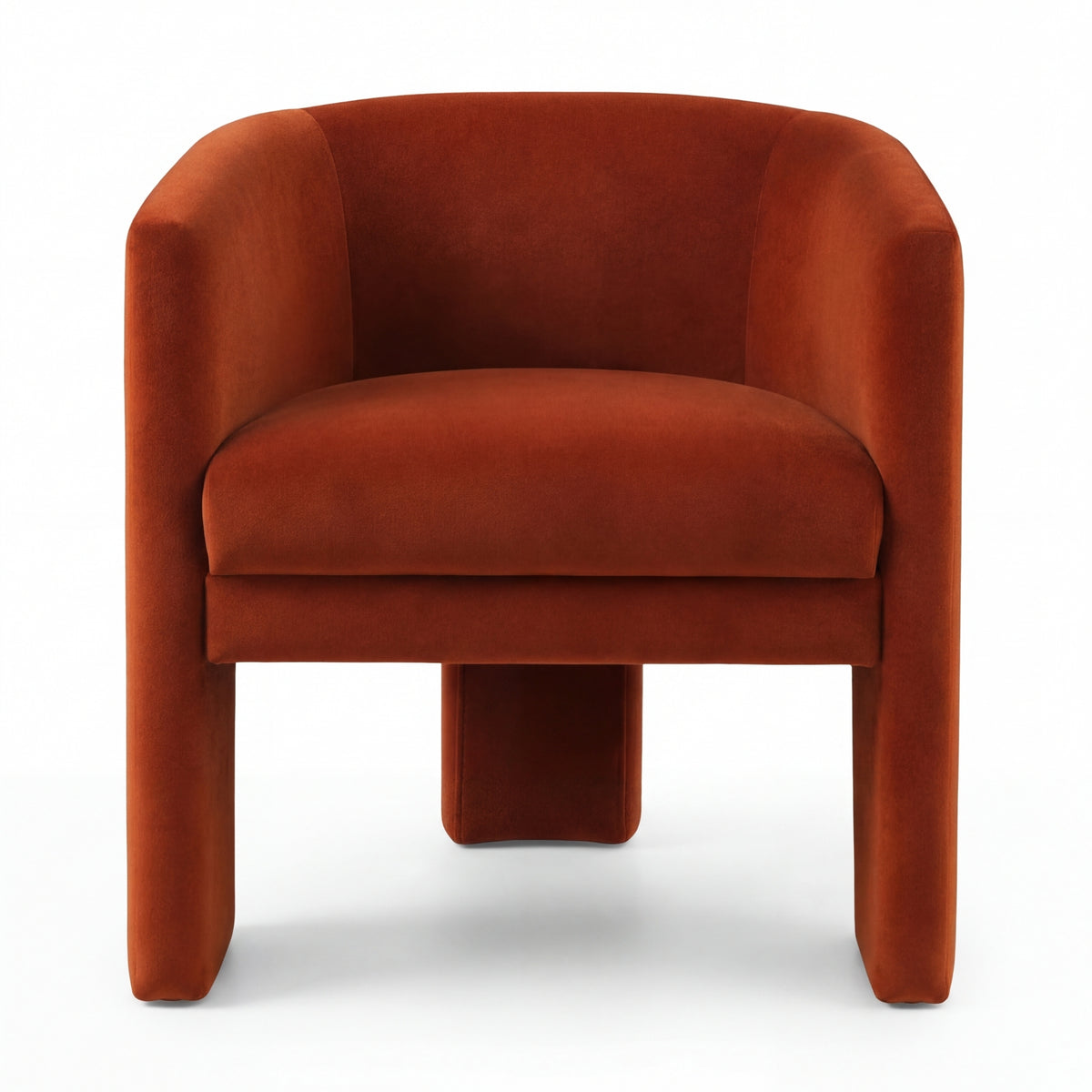 Kylie Dining Chair Armchair Velvet Fabric Rust Orange