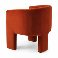Kylie Dining Chair Armchair Velvet Fabric Rust Orange