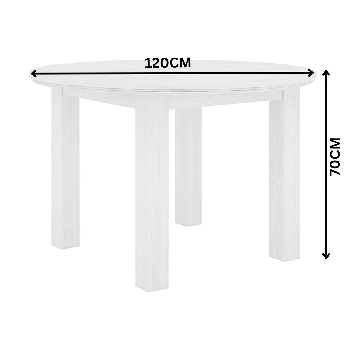 Laelia 120cm Round Dining Table Solid Acacia Wood  White