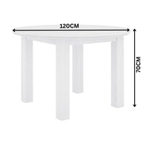 Laelia 120cm Round Dining Table Solid Acacia Wood  White
