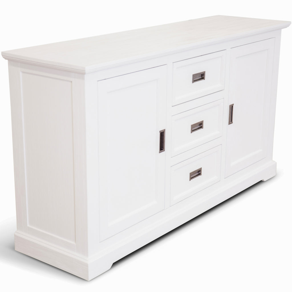 Laelia Buffet Table 166cm 2 Door 3 Drawer Acacia Wood Coastal Furniture -White