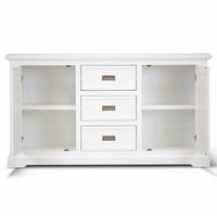 Laelia Buffet Table 166cm 2 Door 3 Drawer Acacia Wood Coastal Furniture -White