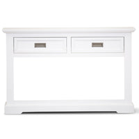 Laelia Console Hallway Entry Table 125cm Solid Acacia Timber Wood Coastal -White