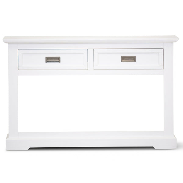 Laelia Console Hallway Entry Table 125cm Solid Acacia Timber Wood Coastal -White