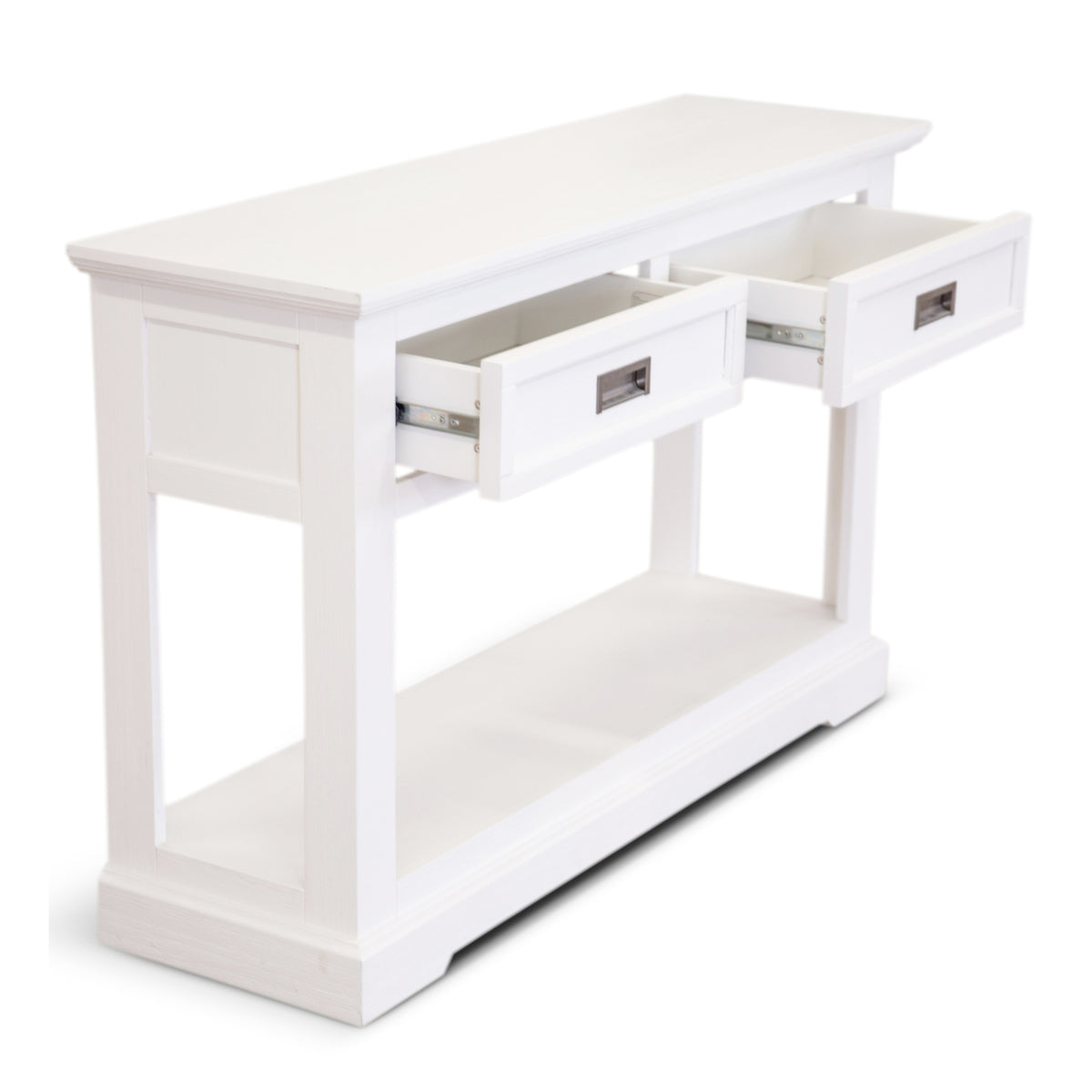 Laelia Console Hallway Entry Table 125cm Solid Acacia Timber Wood Coastal -White